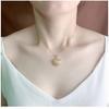 White Agate Ruyi Ping'an Lock Necklace, Chinese Style Clavicle Chain with Long Life Lock Pendant for Women