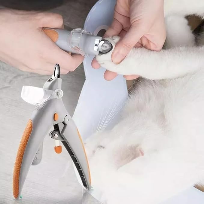 Pet nail clippers with LED light and sharpening for dogs and stainless steel safety compact low suitable for small to large nail care set function,