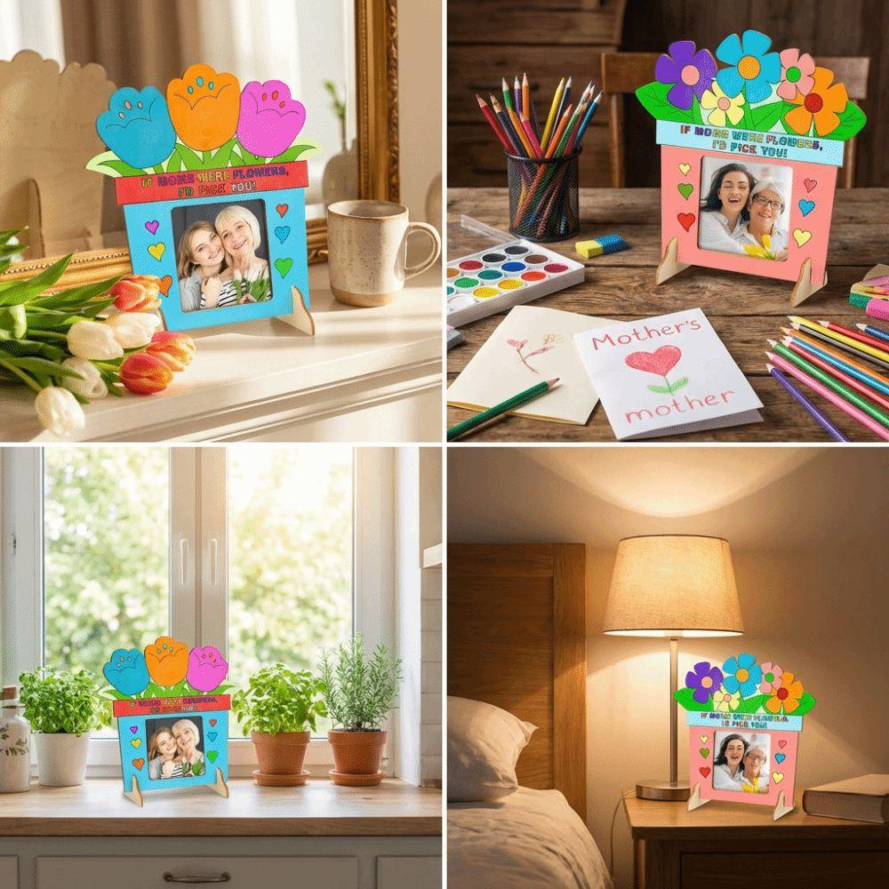 Flower DIY Photo Frame Unfinished Poster Frame Creative Craft Mother's Day Frame  Party Decoration