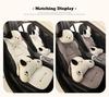 Universal Shy Cat Plush Winter Car Seat Cushion - Non-Shedding, Cartoon Design for Five Seats