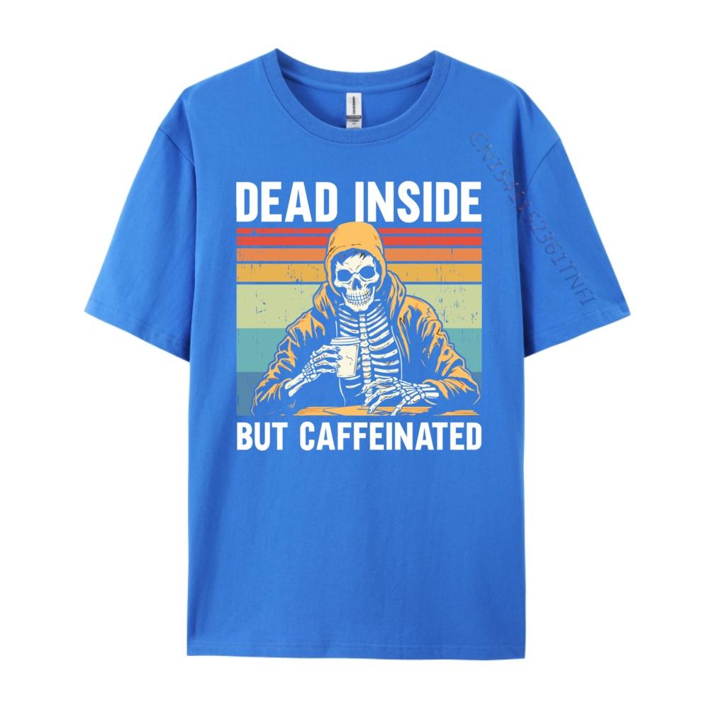 Dead Inside But Caffeinated Graphic Tees Men TShirt Funny Oversized T Shirt Male Tshirts Men