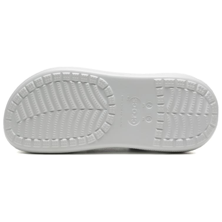 Crocs Crocs Puffs Comfortable and Versatile Simple Commuter Hole Shoes for men and women Light grey