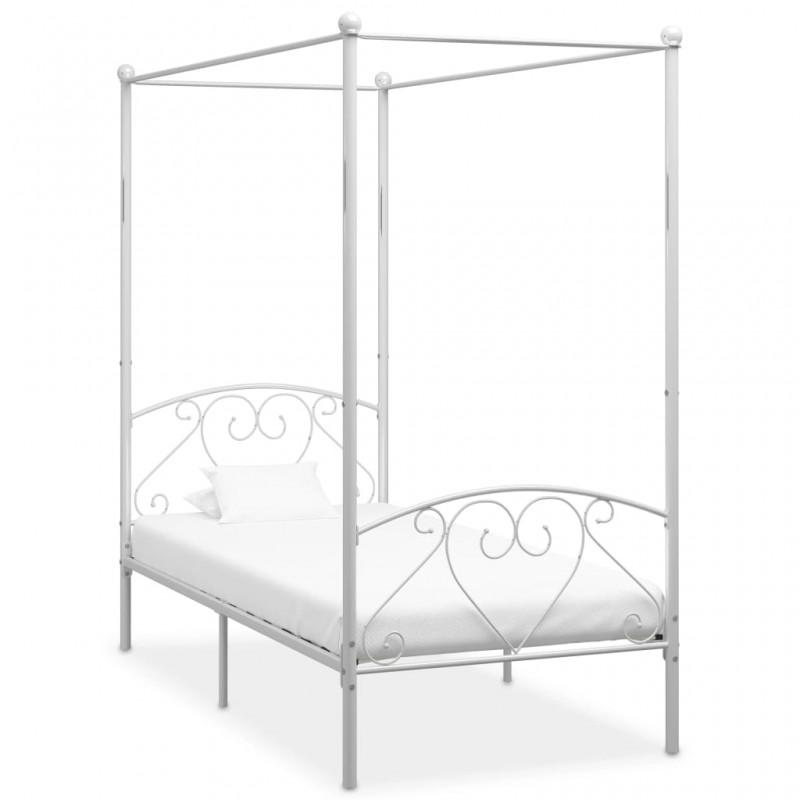 Day and Night - Day and Night Canopy Bed Frame Without Mattress White Metal 120x200 Cm