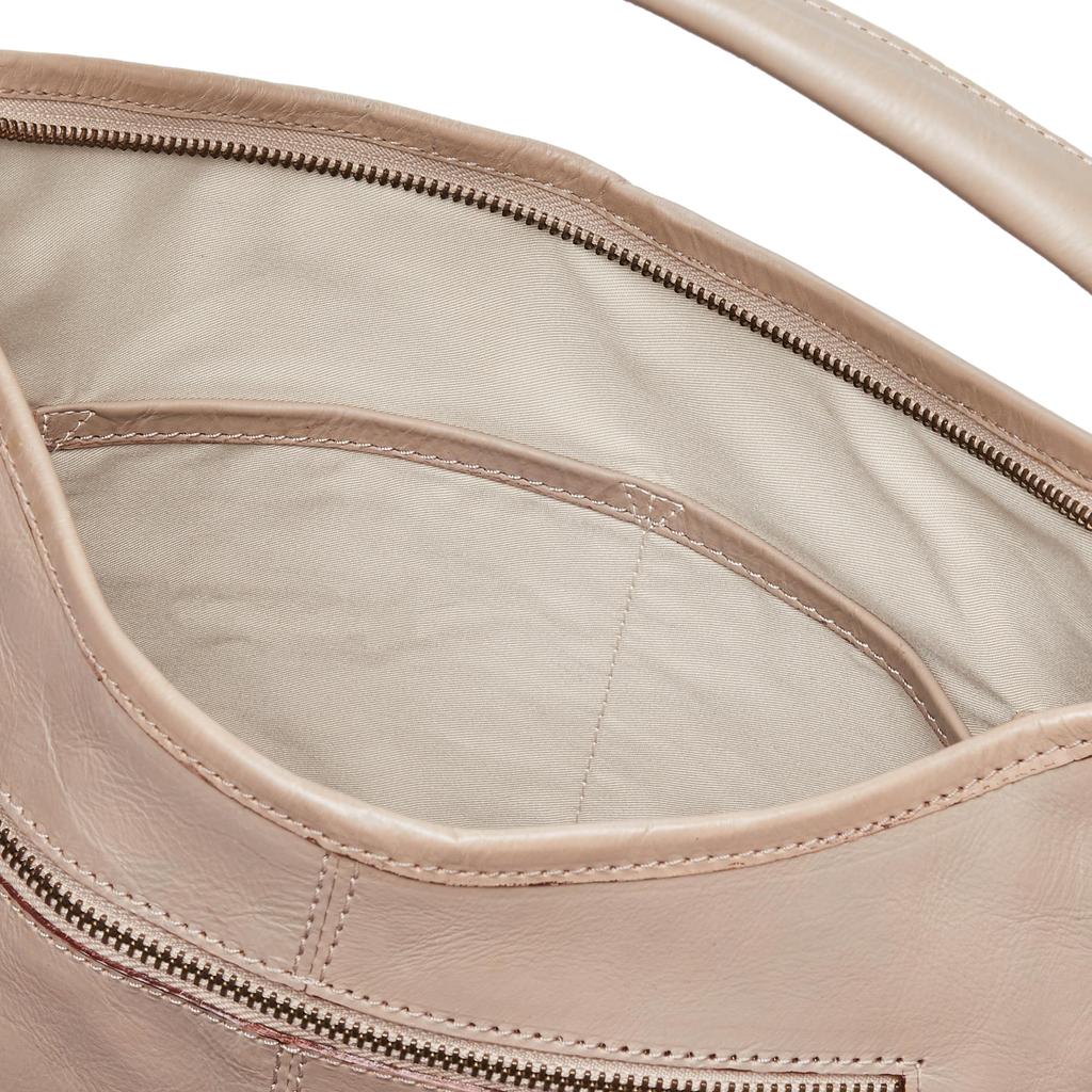 Peaks Peak Cowhide Shoulder Bag, 2-Way Cowhide Shoulder Bag, Women's, Beige