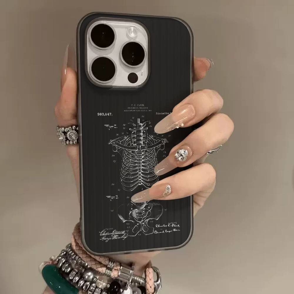 

Радиологический Человеческий Органы Скелет Чехла для Телефона Для IPhone 17 16 15 11 12 13 14 Pro Max Мягкий Гофрированный Силиконовый Чехол-Крышка iPhone 16 plus