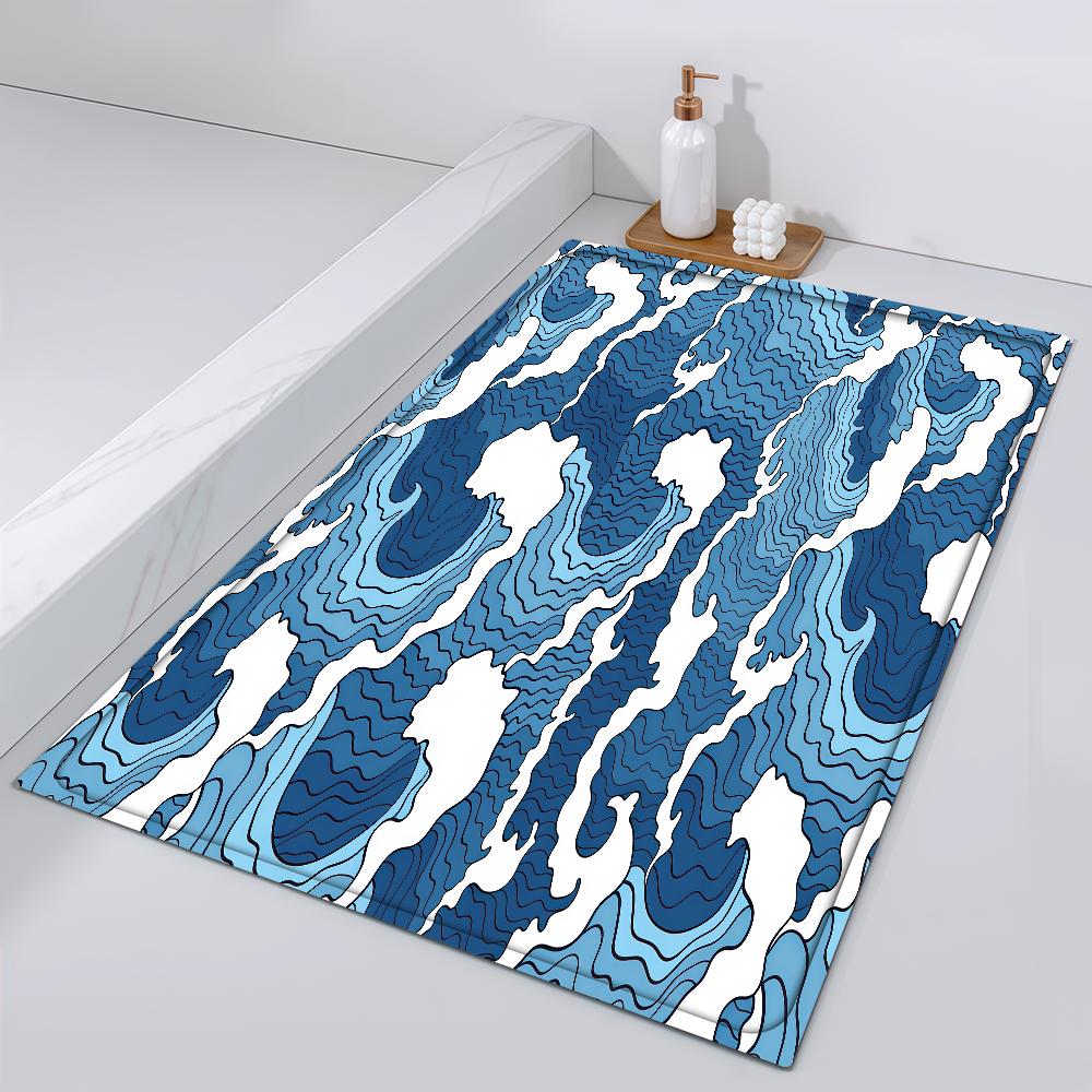 

Door Mat Bedside Entrance Bath Floor Decoration Corridor Wave Door Mat Carpet Living Room Colorful Balcony 40cm x 60cm