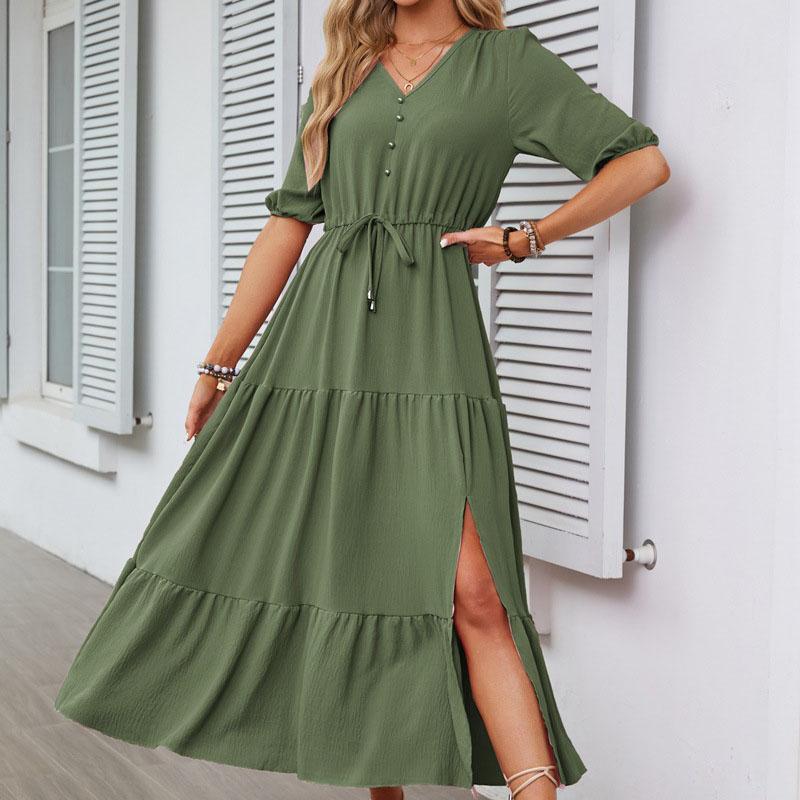 V-образный вырез на пуговицах с завязками на шнурке — фото 4