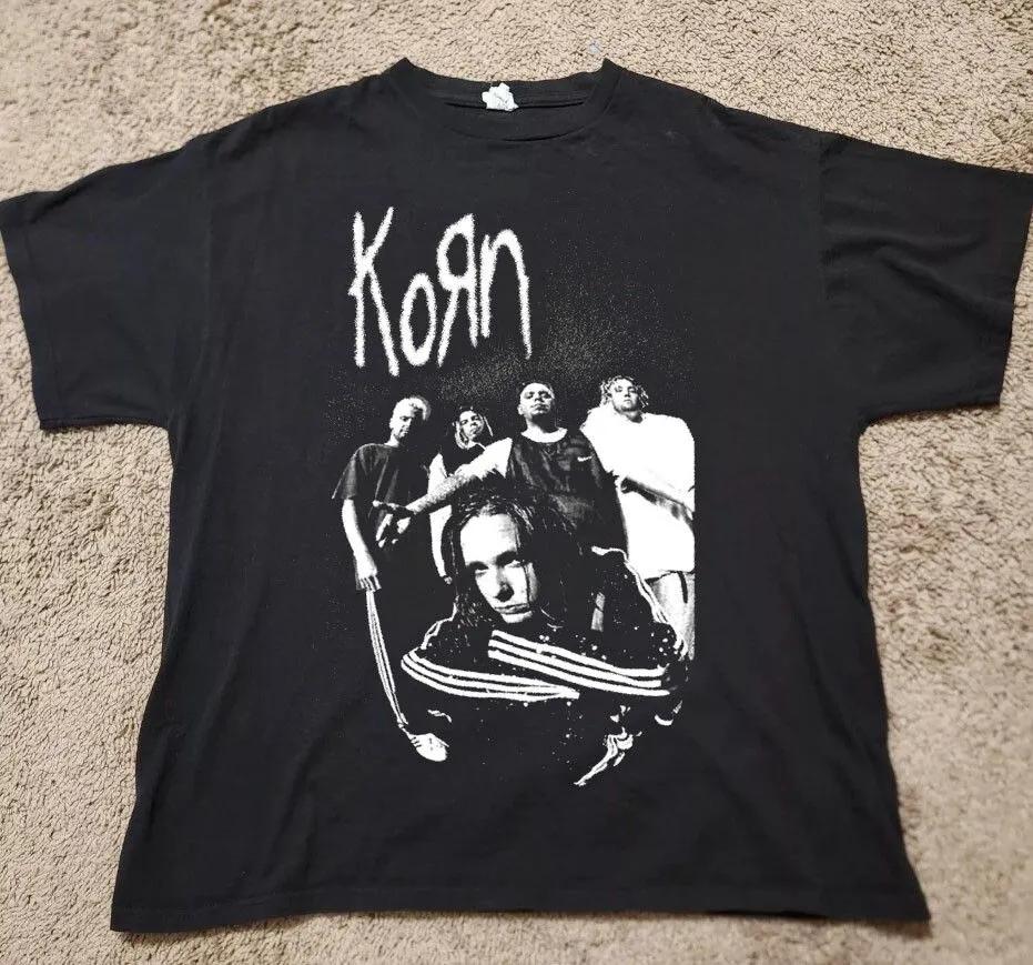 Unisex Short Sleeve Crew Neck Cotton T Shirt Korn Poster Remake S