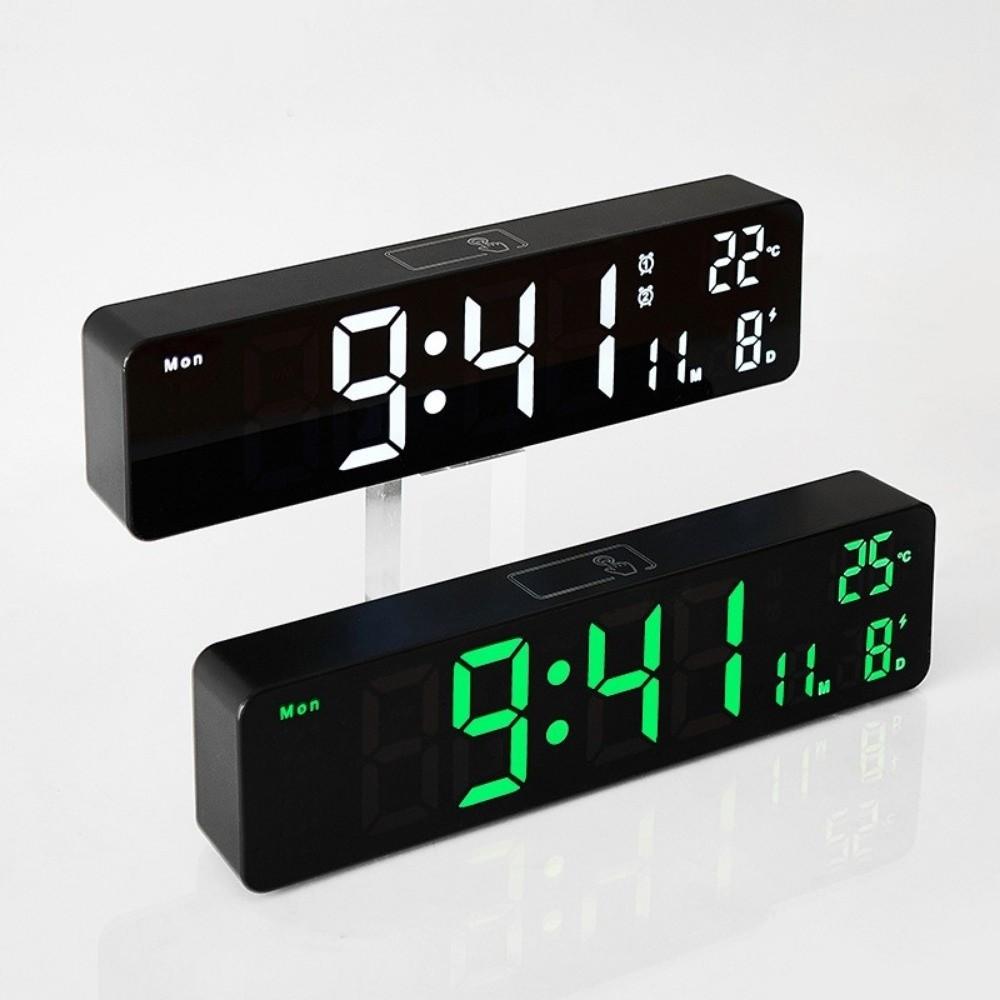 Temperature Display LED Digital Alarm Clock Week Display Electronic Table Clock Study Room