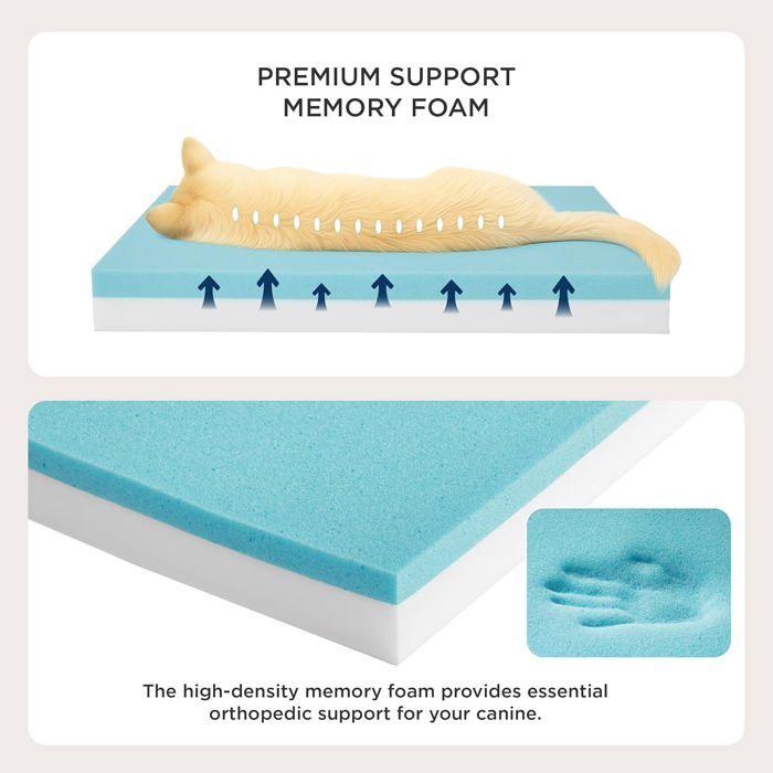 Bedsure Matelas Chien Memoire de Forme - Coussin Grande Taille Orthopedique, Tapis Lavable et Antiderapant, Lit pour Chien Interieur