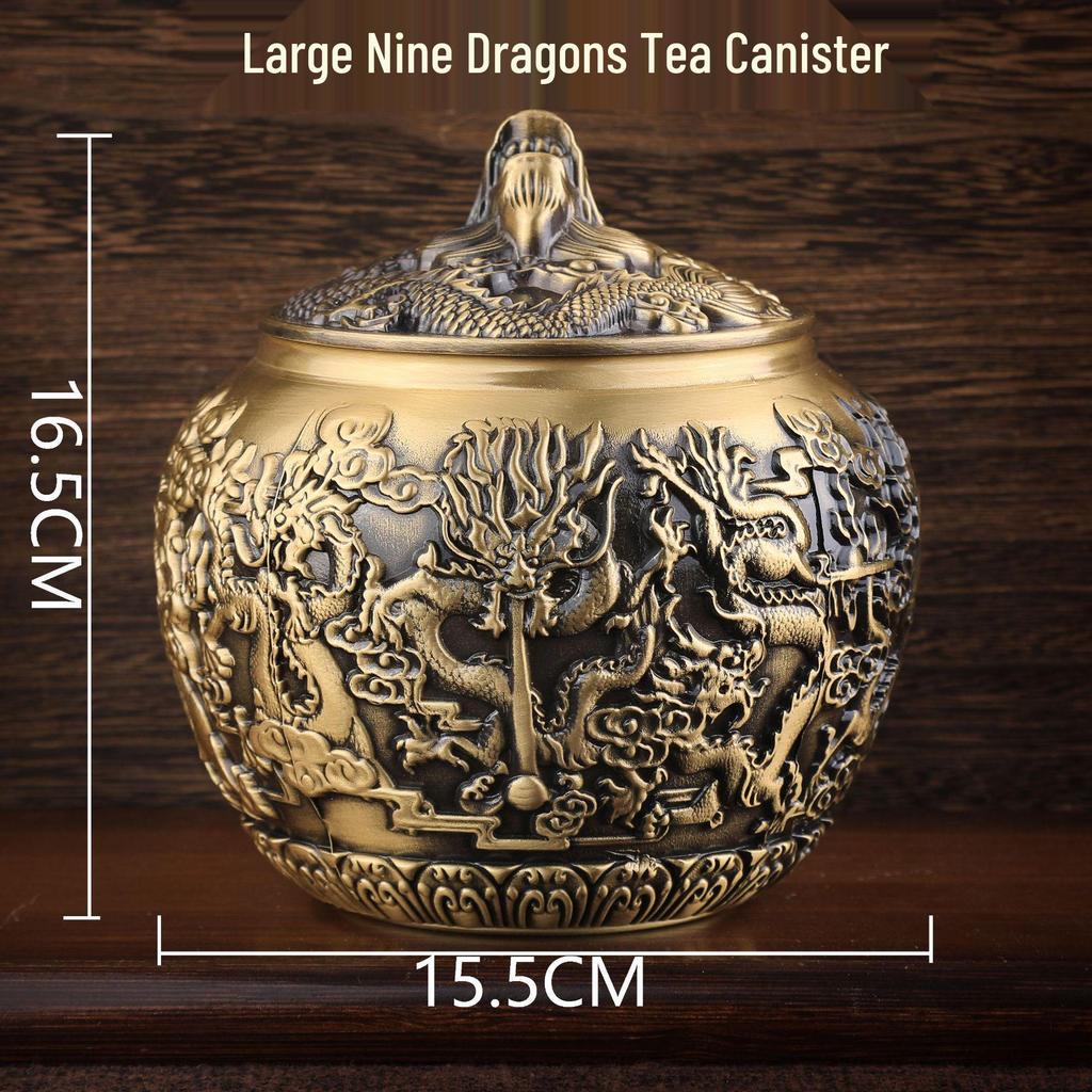Kowloon Brass Five Bulls Tea Caddy Desk Ornament