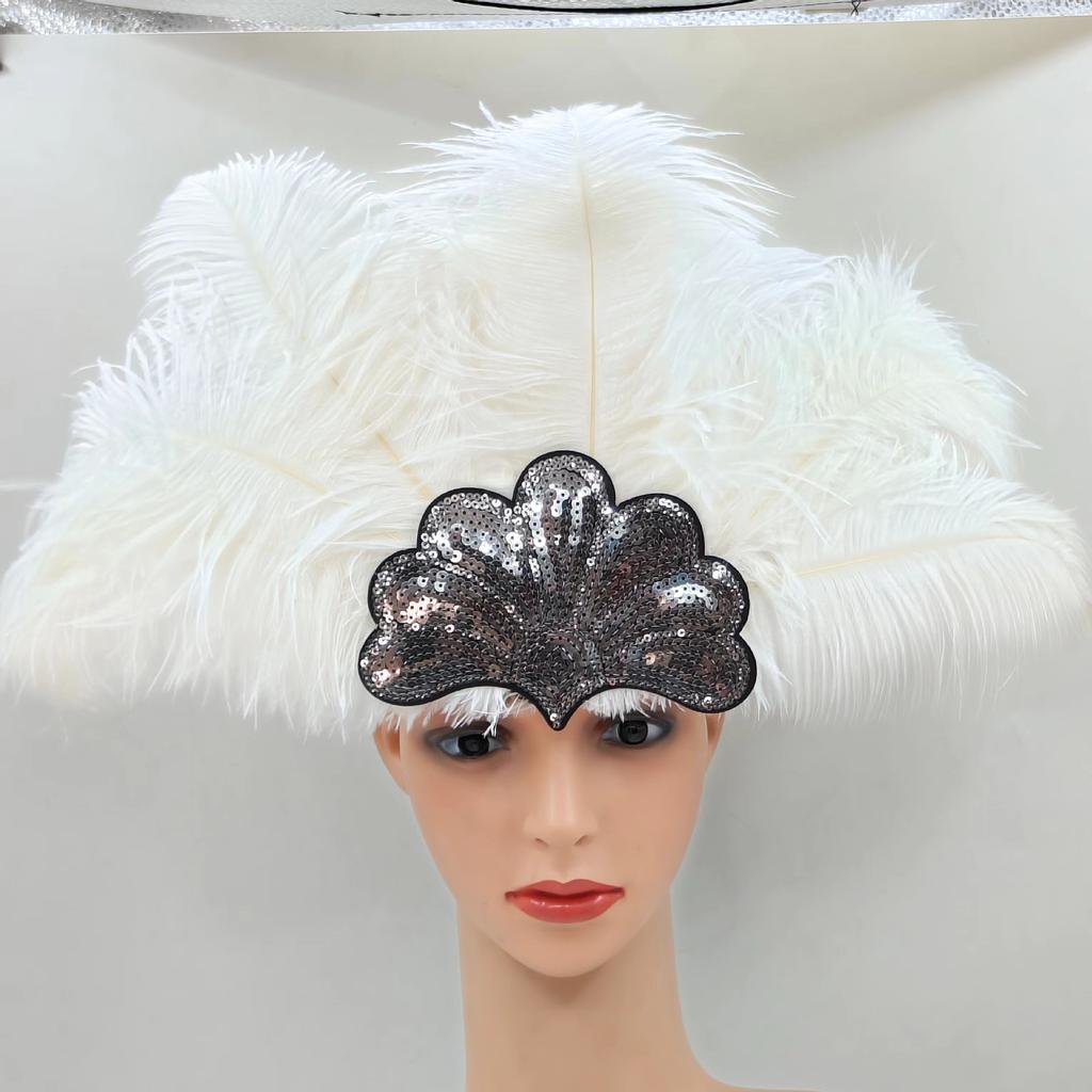 Anime-Charakter Cosplay Halloween Kopfbedeckung Bauchtanz Performance Haarbänder Bunte Feder Stirnbänder Weihnachtstag Kopfbedeckung Zubehör