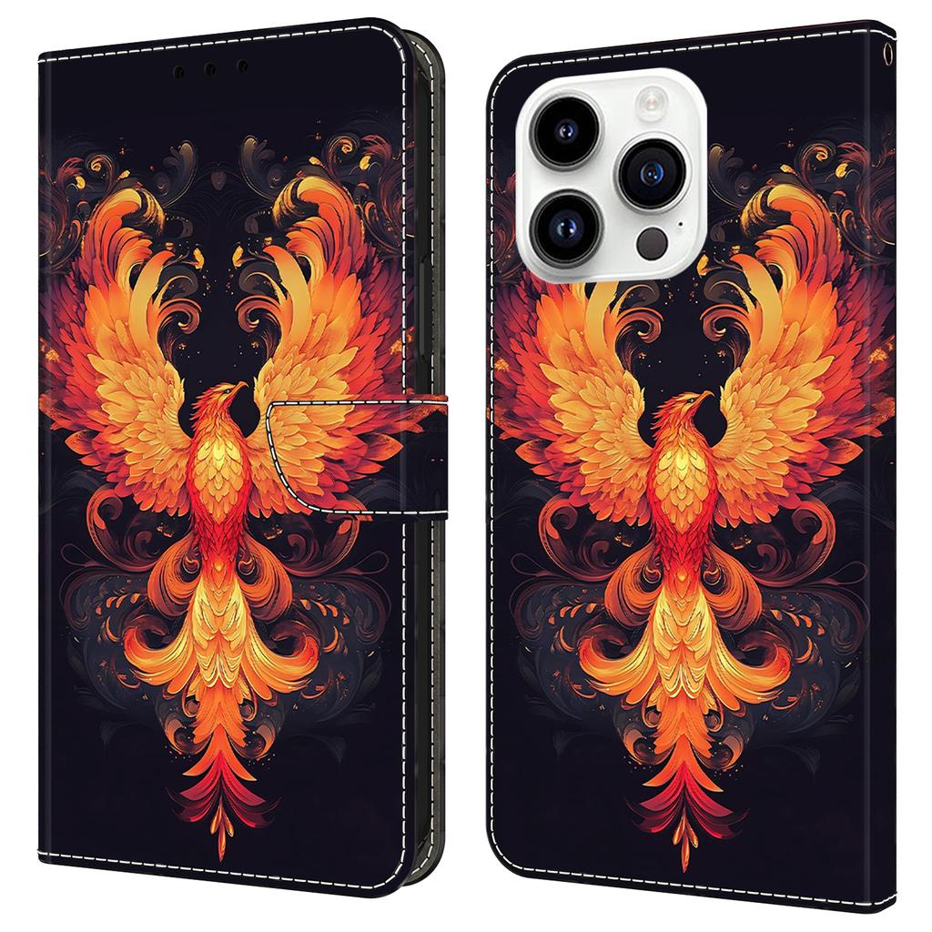 For iPhone 16 Pro Max Case Wallet Stand Pattern Printing PU Leather Flip Phone Cover
