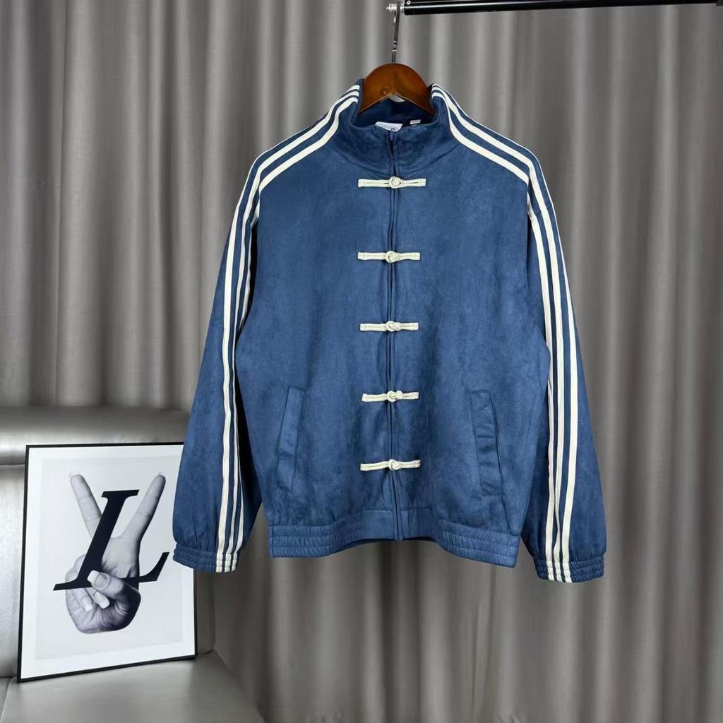 Frühlings-Herren Guochao Wildleder-Samtjacke: Neuer Chinesischer Stil Stehkragen mit Froschknöpfen, Erhältlich in 12 Farben