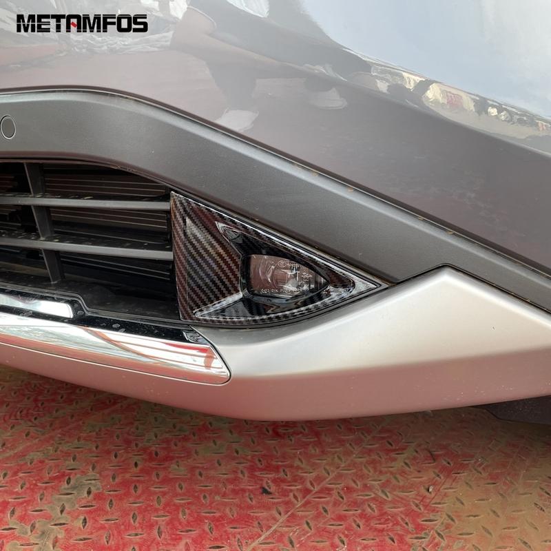 Front Fog Lamp Cover Trim For Nissan X-trail Xtrail Rogue T33    Carbon Fiber Foglight Protector Car Accessories
