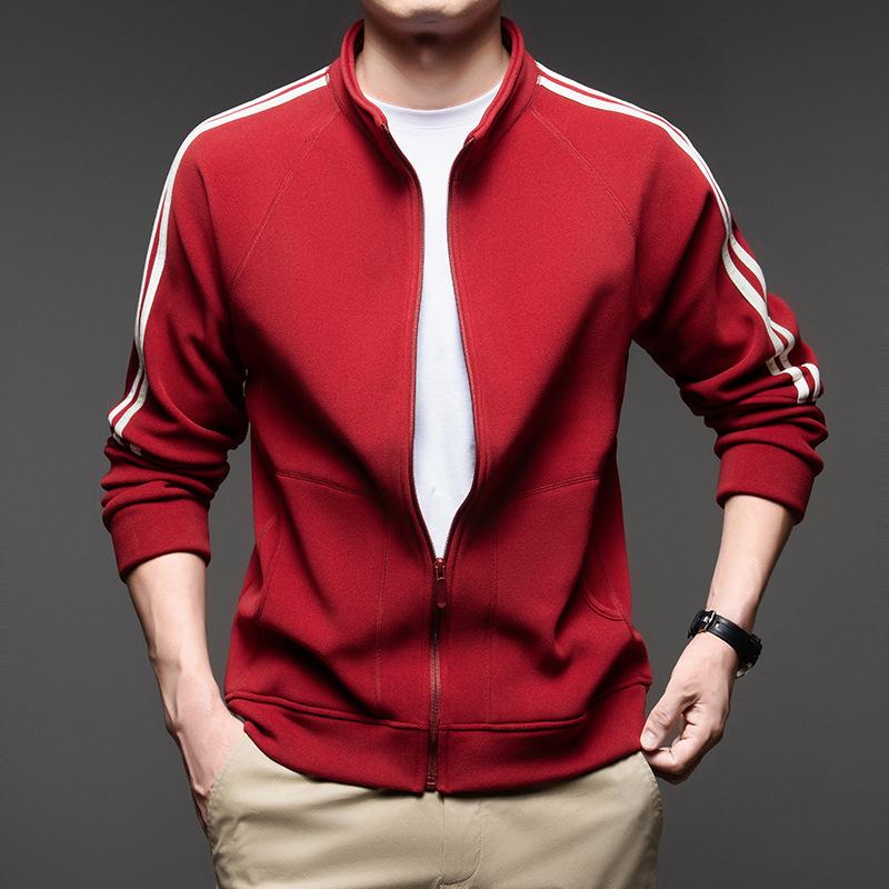 Men s Stand Collar Fleece Hoodie - Autumn/Winter Sherpa Zip-Up Long Sleeve Outerwear XL