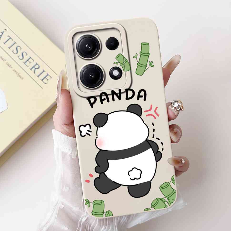 Simple Silicone Case For Redmi Note14s 4G Capa Lovely Panda Rabbit Shockproof Back Cover For Xiaomi Redmi Note 14S Phone Shell