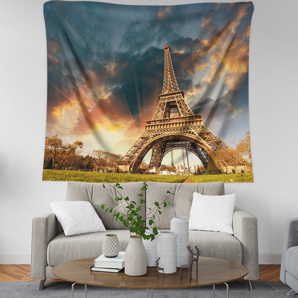 Париж Эйфелева башня Узор Подвесной Ткань Спальня Гостиная Гобелен Домашнее Настенное — фото 5