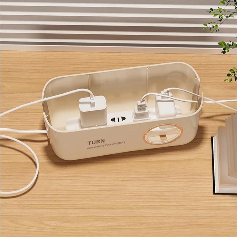 Data Cable Storage Box Plug Board Storage Box Cable Wire Organizer Case Socket Charger Charging Cable Desktop Finishing Box