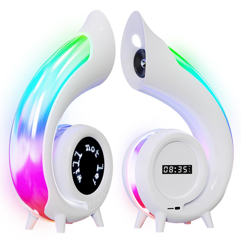 

G69pro Multifunction Conch Bluetooth-compatible Speaker Lyrics Display Alarm Clock Colorful Light Type A