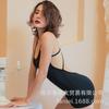 Sex underwear women's sexy suspender short skirt belly pocket outfit hollow uniform temptation black ice silk pajama skirt set