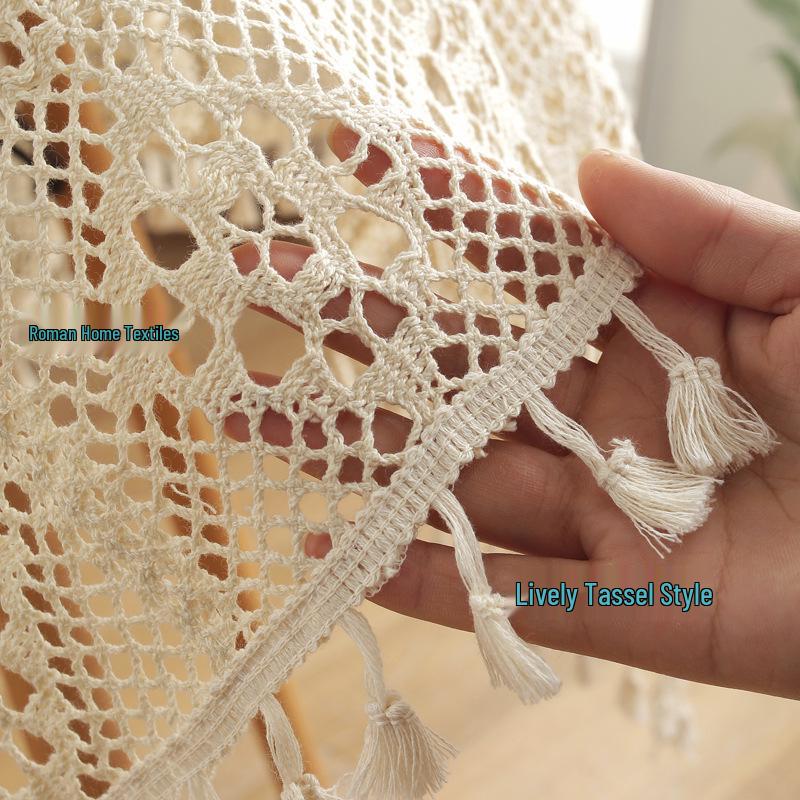 

Классическая американско-японская вязаная крючком скатерть – Ажурный дизайн, тканевое украшение 60x120cm