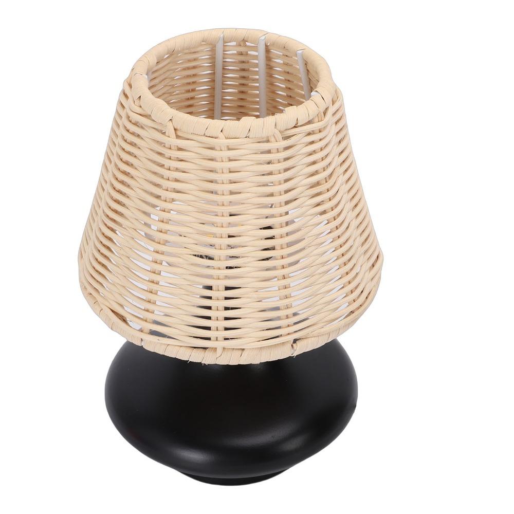 Bambusoidea Woven Rattan Table Lamp Handmade Wicker Nightstand Lamp  Living Room