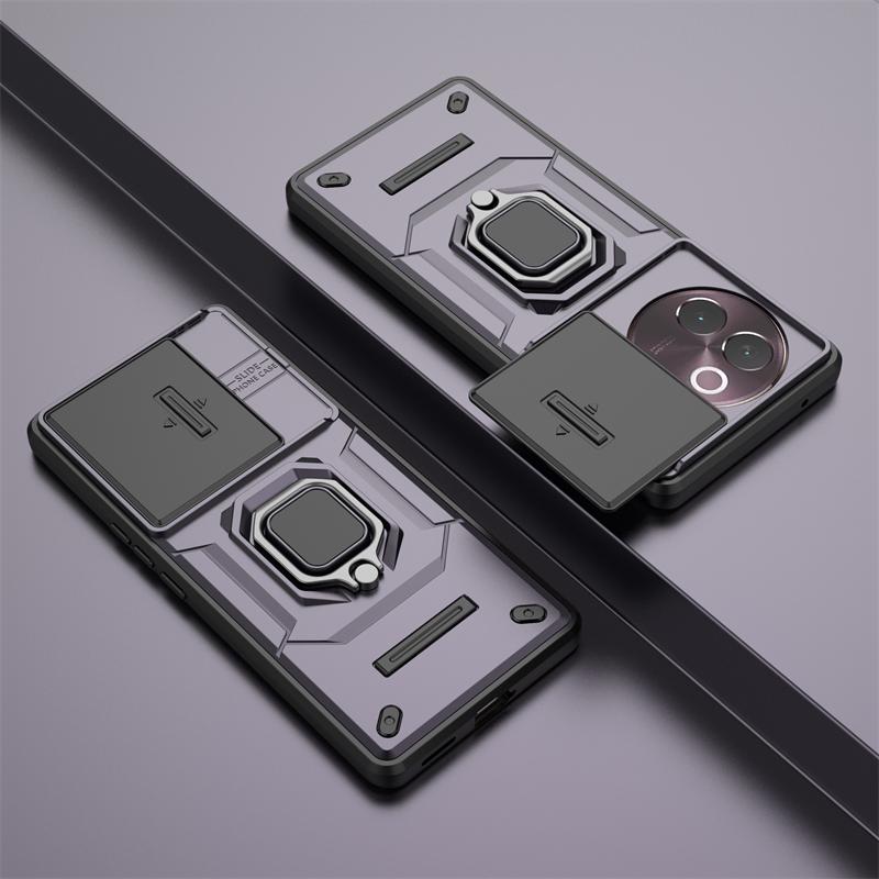 For Vivo V40 Lite 5G Case Slide Windows Cover Vivo V40 Lite Fundas Coque Battle Stand Shockproof Phone Back Case Vivo V40 Lite