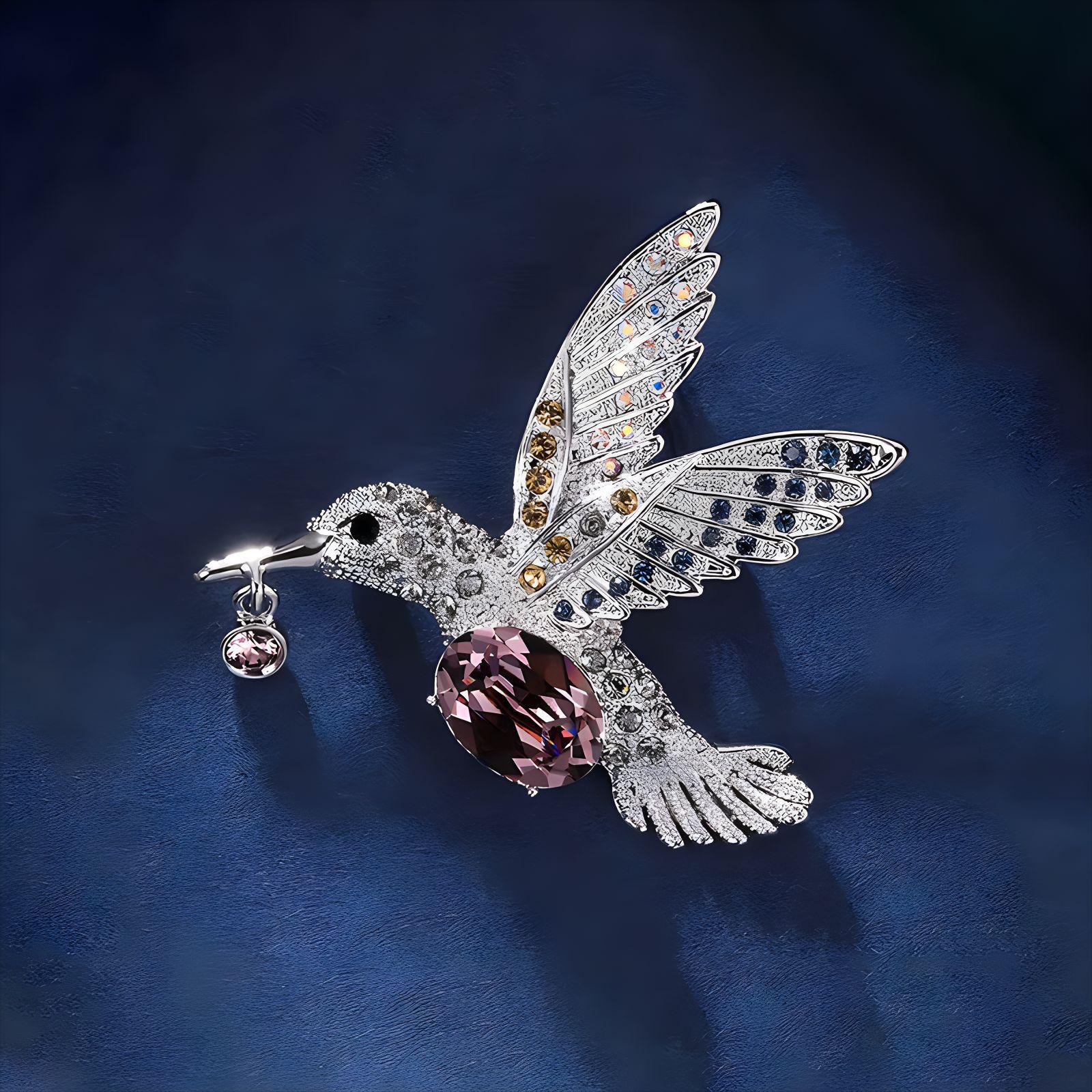 

Модная брошь колибри, женская роскошная темпераментная брошь в виде животного, легкая роскошная дизайнерская булавка, аксессуары для костюмов