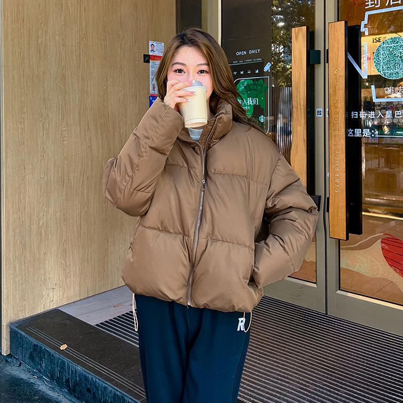 

Хлопковая куртка для женщин Новая свободная большого размера Пуховая хлопковая куртка Модная и универсальная Черная хлопковая куртка 2XL