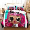 Cartoon 3D Printed Bedding Set LOL Girl Duvet Cover Pillowcase Single/Twin/Full/Queen Size for Fans Bedroom Decor
