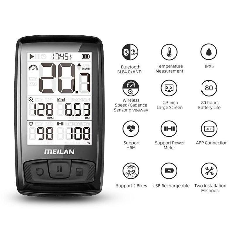 Meilan M4 BALDE Wireless Bicycle Speedometer Waterproof Bike Odometer Computer Training Cadence Speed Sensor Stopwatch Cycling