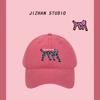 Cute spotted cat baseball hat women's spring summer new versatile student beige cap summer