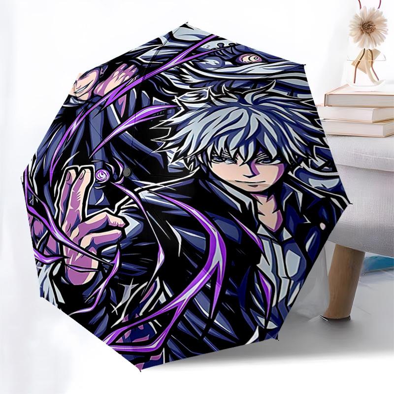 1pc Killua & His Companion Automatic Opening Closing Umbrella with Foldable Design, Iron Frame, Outdoor Use Perfect Gift for Fans, Travelers, Daily Us
