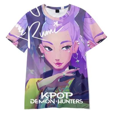 T-shirt a maniche corte stampate K-POP Demon Hunting Girl Group Film 3D Top estivi per bambini stampati