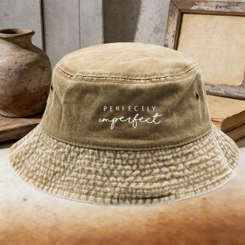 

Vintage Washed Perfectly Imperfect Bucket Hat Distressed Adjustable Dad Bucket Hat Cap