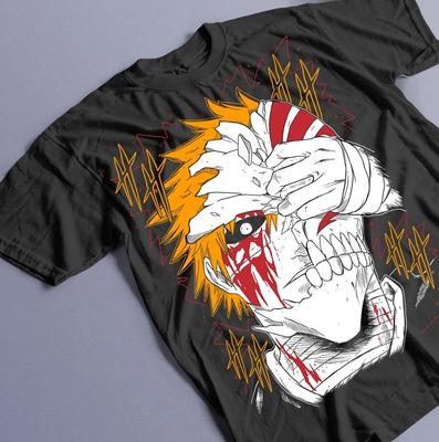 Bleach Ichigo Kurosaki T-shirt Manga Strip Horror Anime Gift Shirt All Size