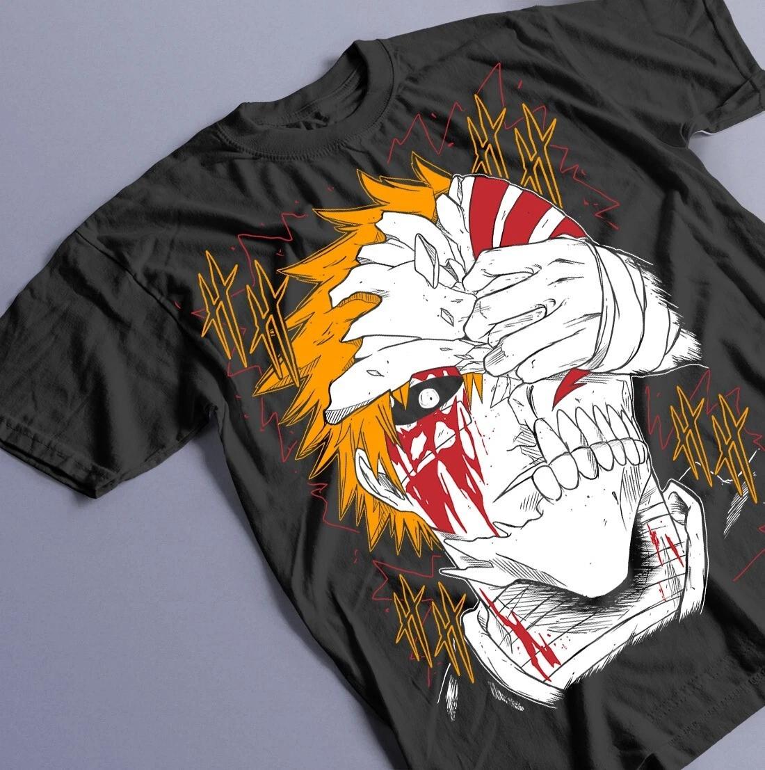 

Bleach Ичиго Куросаки Футболка Манга Стрип Ужасы Аниме Подарочная Футболка Все Размеры L