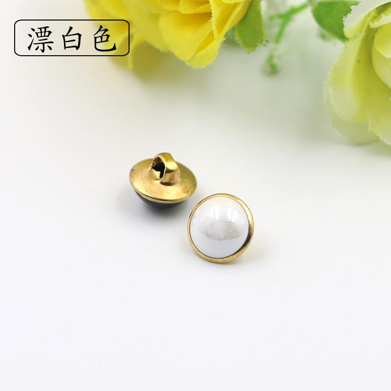 

5pcs Diy Button Button Monopoly Spring And Summer Women S Gold Edge Candy Color Shirt Button Shirt Button 10Mm 1 #bleached * 10mm1000 capsules * round