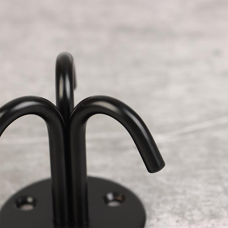 4Pcs Black Stainless Steel Top Hook Wall Bag Ceiling Fan Lamp Roof Fan U-Shaped Hooks