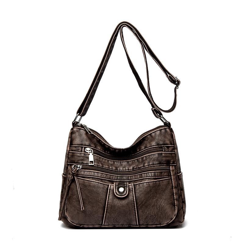 

Women s Shoulder Bag Soft Leather Crossbody Bag Mother s Bag кофейный