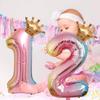 LEISURE CLUB Birthday Number Balloon Set 32-inch Rainbow Number 6 Glitter Balloons for Birthday Party Celebration Wedding Anniversary Blue