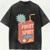 Vintage Washed Black TShirt Fruit of The Spirit Juice Box Tee Retro Christian Faith Casual Oversized Streetwear for Men Women