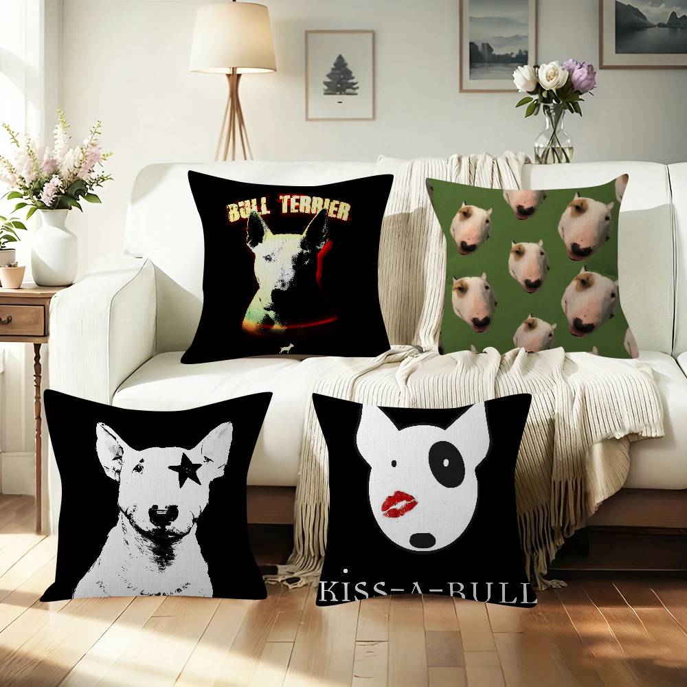 Cartoon Bull Terrier Series Personalized Pillow Cover Kids Bedroom Wild Party Decor Pillowcase kid Birthday shower Gift