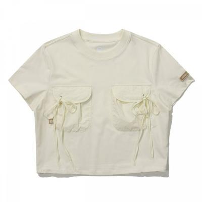 Bbc EarTh Women ShorT Sleeve T shirT wiTh paTch pockeT  Ivory 
