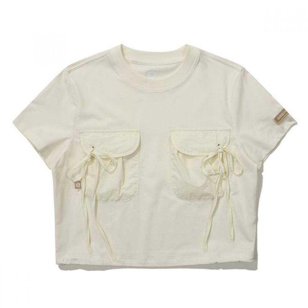

Bbc EarTh Women ShorT Sleeve T shirT wiTh paTch pockeT Ivory 095