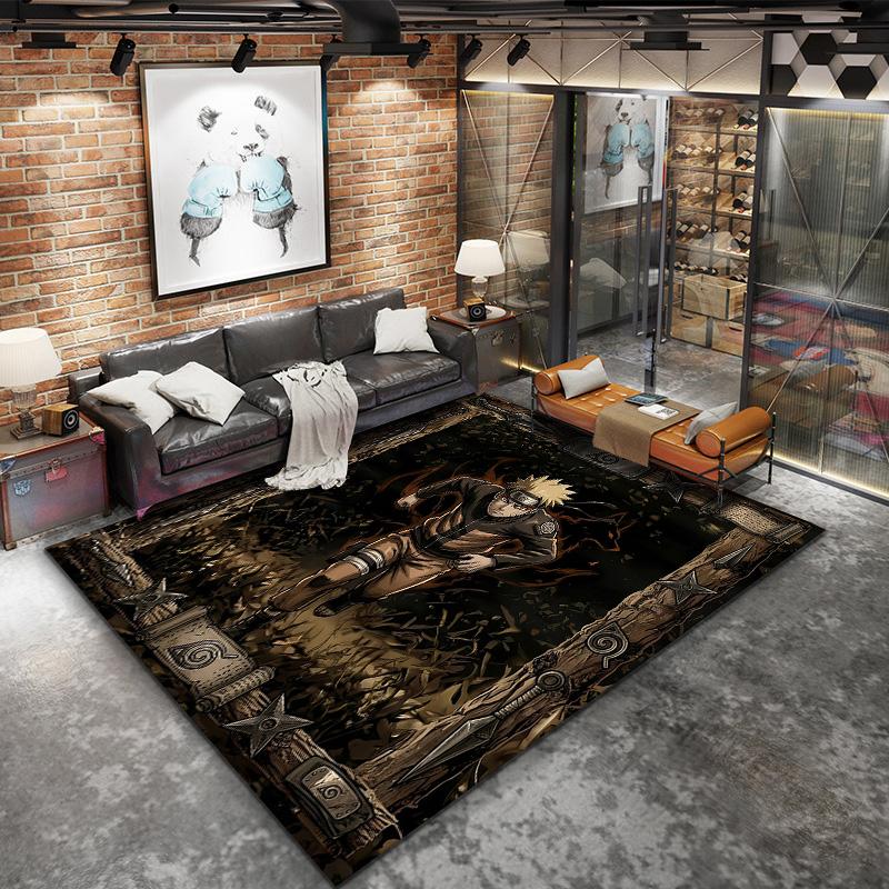 Naruto Fire Determination Carpet Rug For Living Room Bedroom Home Sofa Decoration,kids Play Nonslip Floor Mat