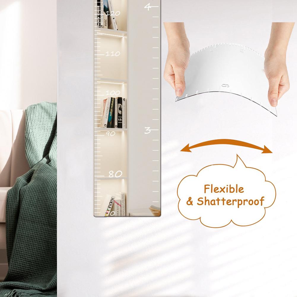 Growth Chart Mirror For Kids Shatterproof Full Body Toddler Mirror For Nursery Bedroom Playroom Wall Decor Mirror