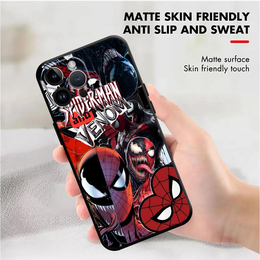 Marvel Spider-Man Venom Phone Case for Apple iPhone 14 Air 17 Pro Max 13 XR XS MAX 11 16 15 Pro 7 8 12 Funda Phone Cover