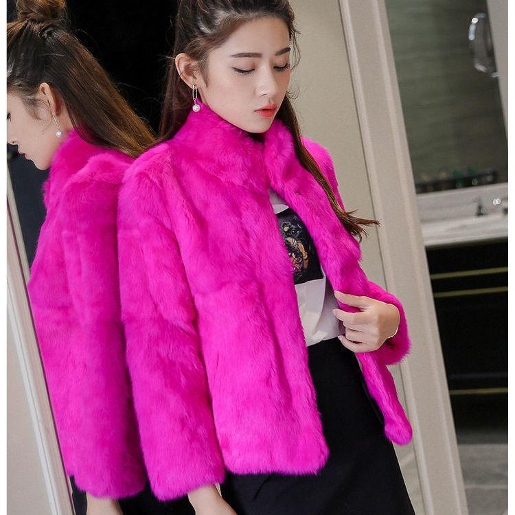 Imitation mink coat women's short stand-up collar autumn and winter top imitation fur jacket imitation velvet new